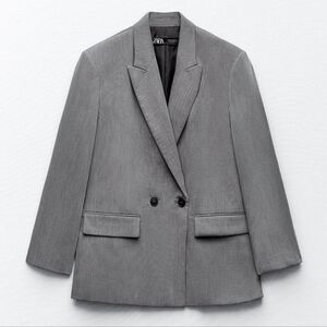 Zara Gray Boxy Oversized Blazer Xs